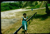 Saipan 1956, No. 0056 Young Woman in Parking Lot